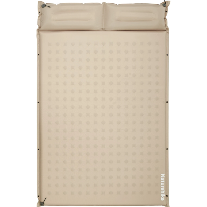 Коврик NATUREHIKE CNK2550WS025 D SERIES 6см с подушкой R4.9 Double самонадувной туристический бежевый 6977465868756